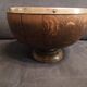 Victorian era silver-plated bowl with oak wood.