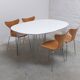 1st edition set of 4 'Lily' chairs in oak by Arne Jacobsen for Fritz Hansen, 1969