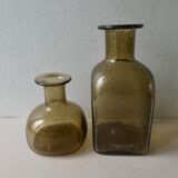 Pair of bottle vases blown glass Bendor 60s