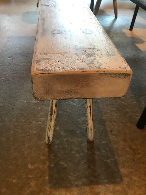 White patinated bench