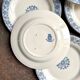 6 flat plates Gien in ironstone, "Arabesques" service, 1880-1930