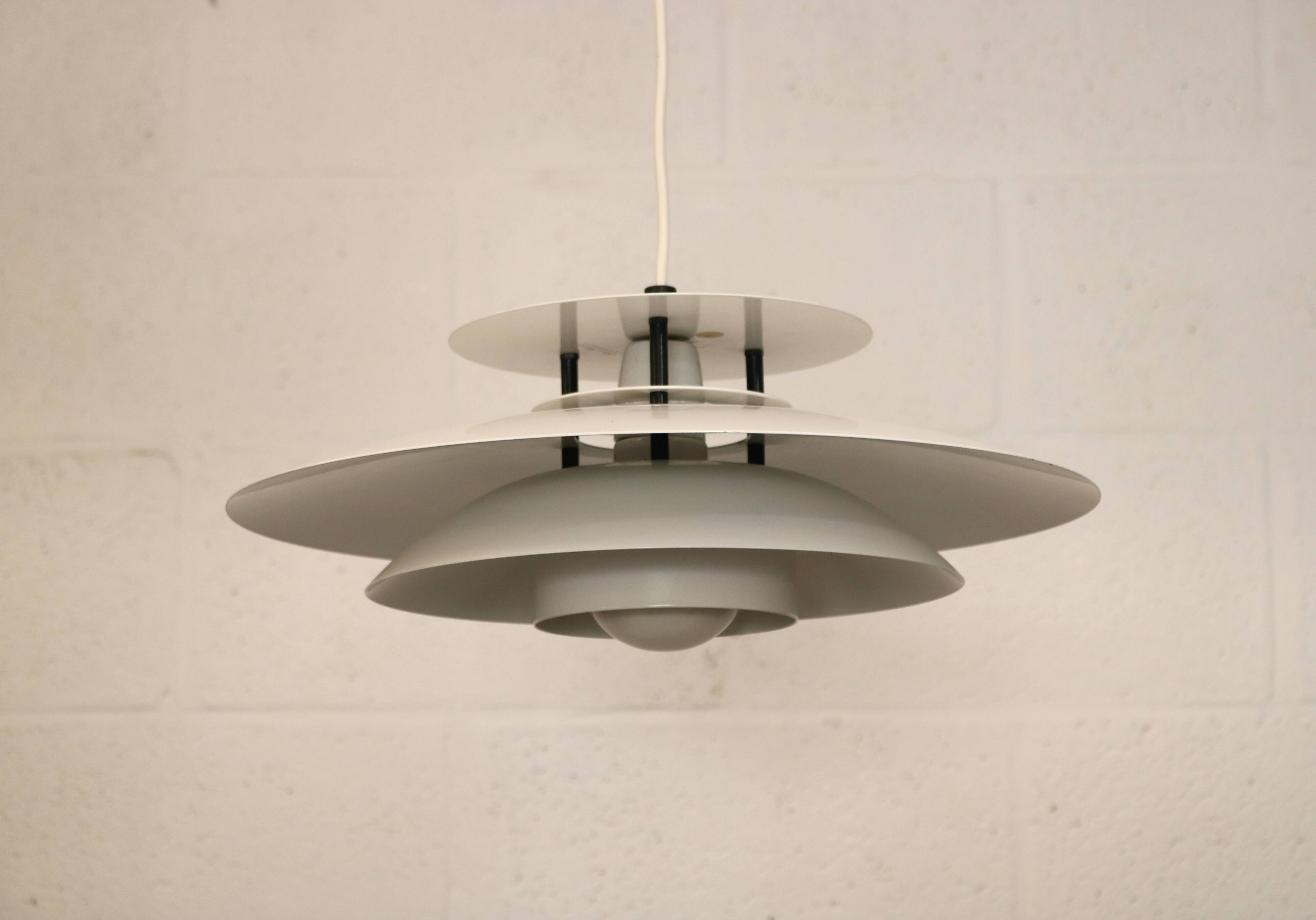 Vintage Laterna Danica Pendant Lamp: White & Black Danish Design
