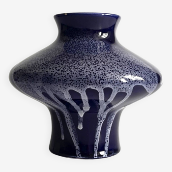 Cobalt blue ceramic vase, Keramika Kravsko, Czechoslovakia, 1970s.