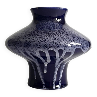 Cobalt blue ceramic vase, Keramika Kravsko, Czechoslovakia, 1970s.