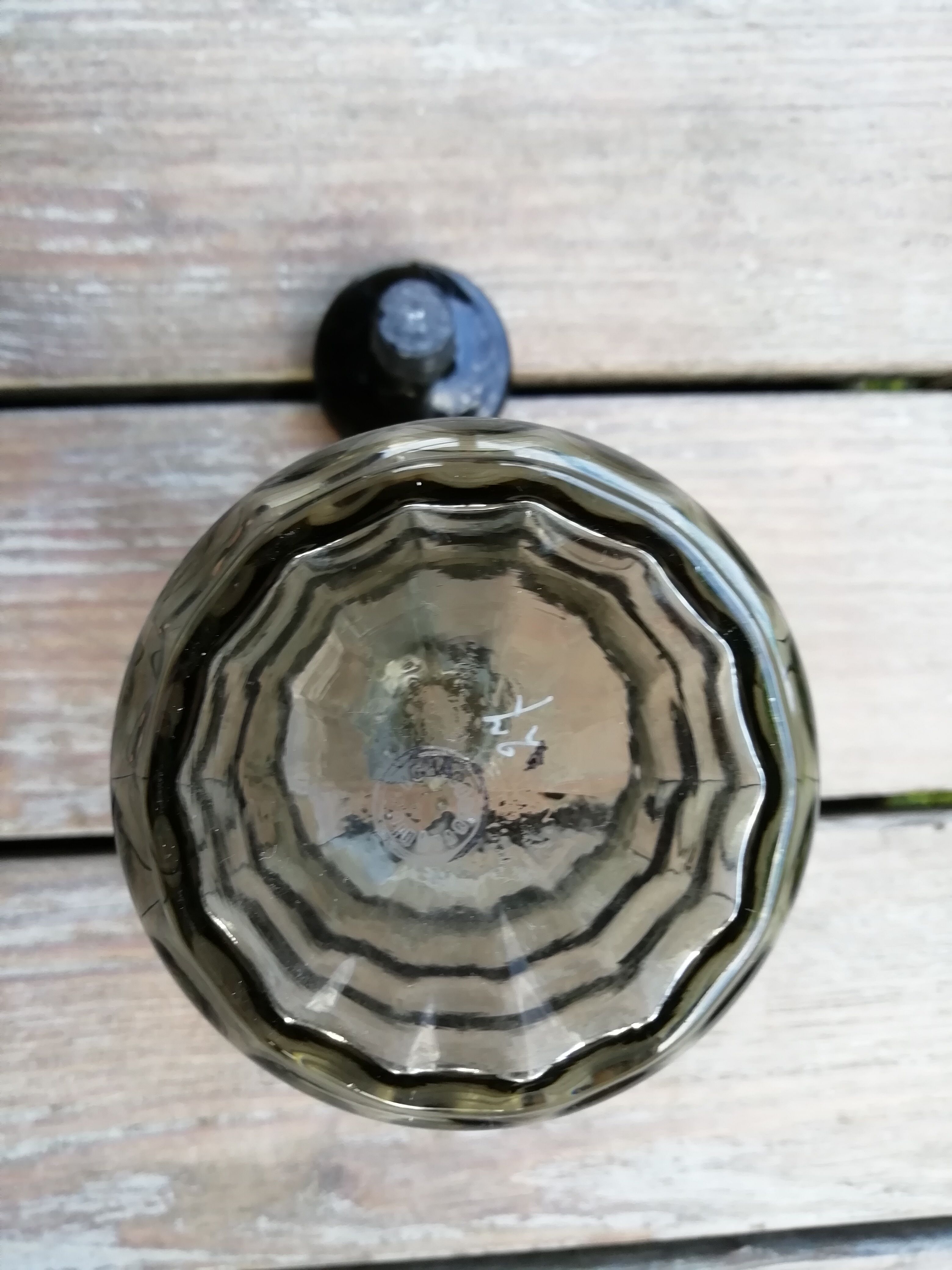 Black smoked glass decanter