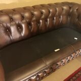 Vintage brown leather chesterfield sofa