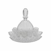 Bavarian liqueur decanter, six glasses and tray