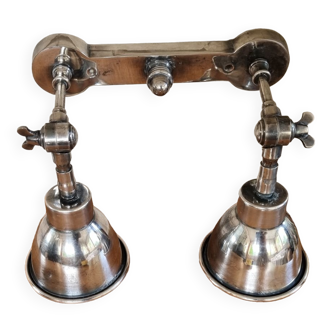 Doubles lampes applique restaurant nickel- Chékoma