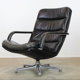 Black leather F141 armchair by Geoffrey Harcourt for Artifort 1970s