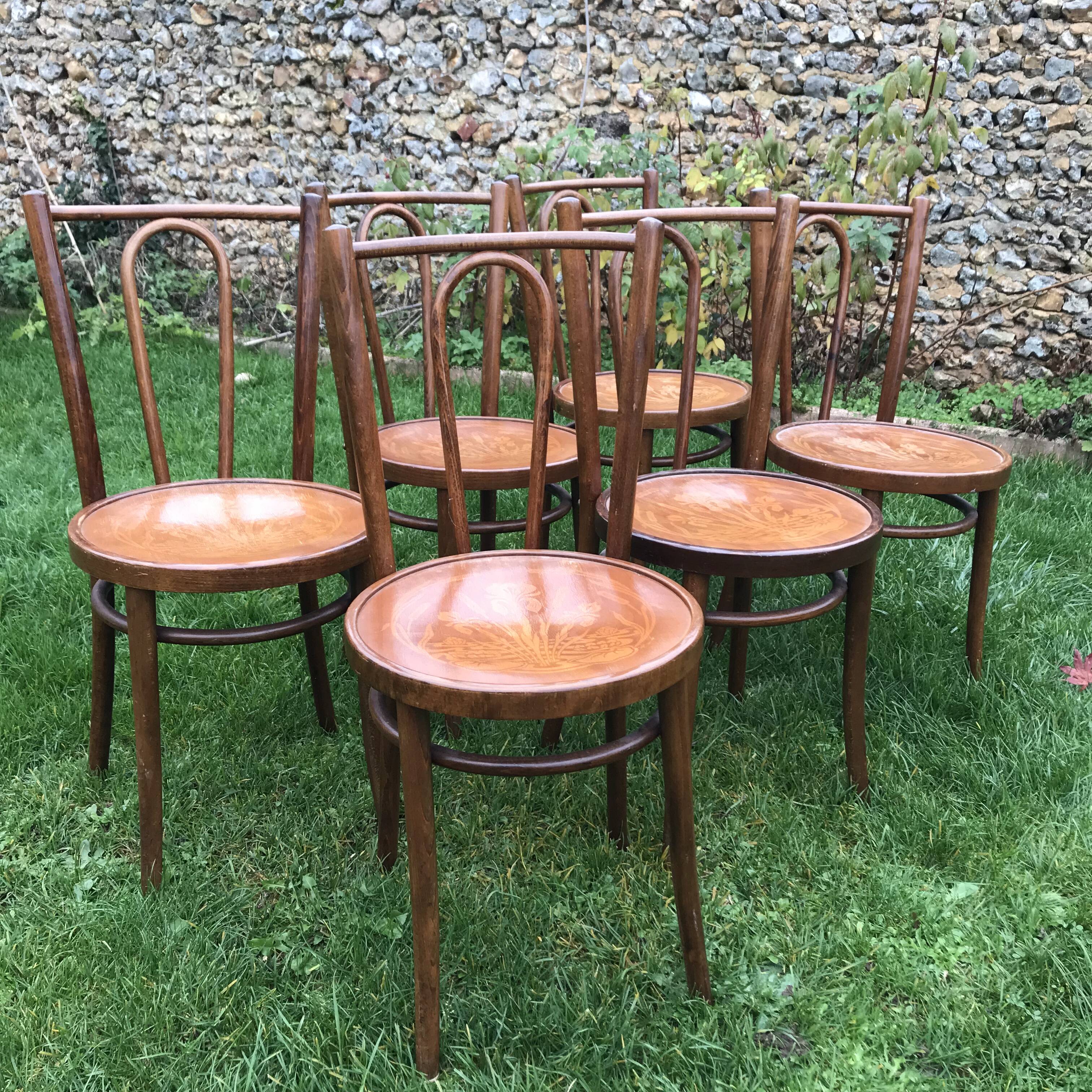 Lot de 6 chaises bistrot vintage