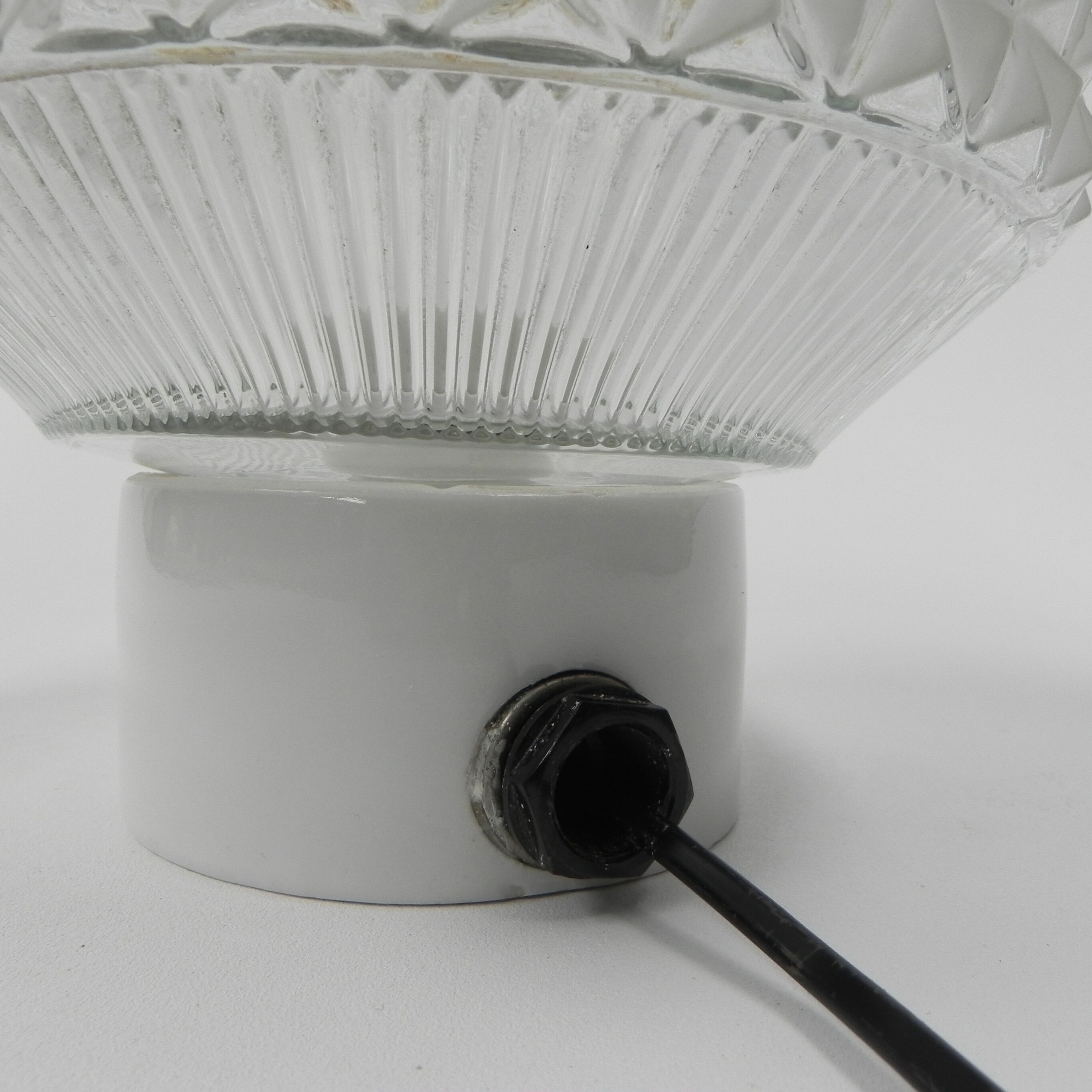 Vintage ceiling lamp with glass shade