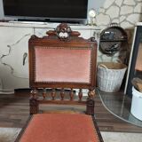 Oak and velvet chair