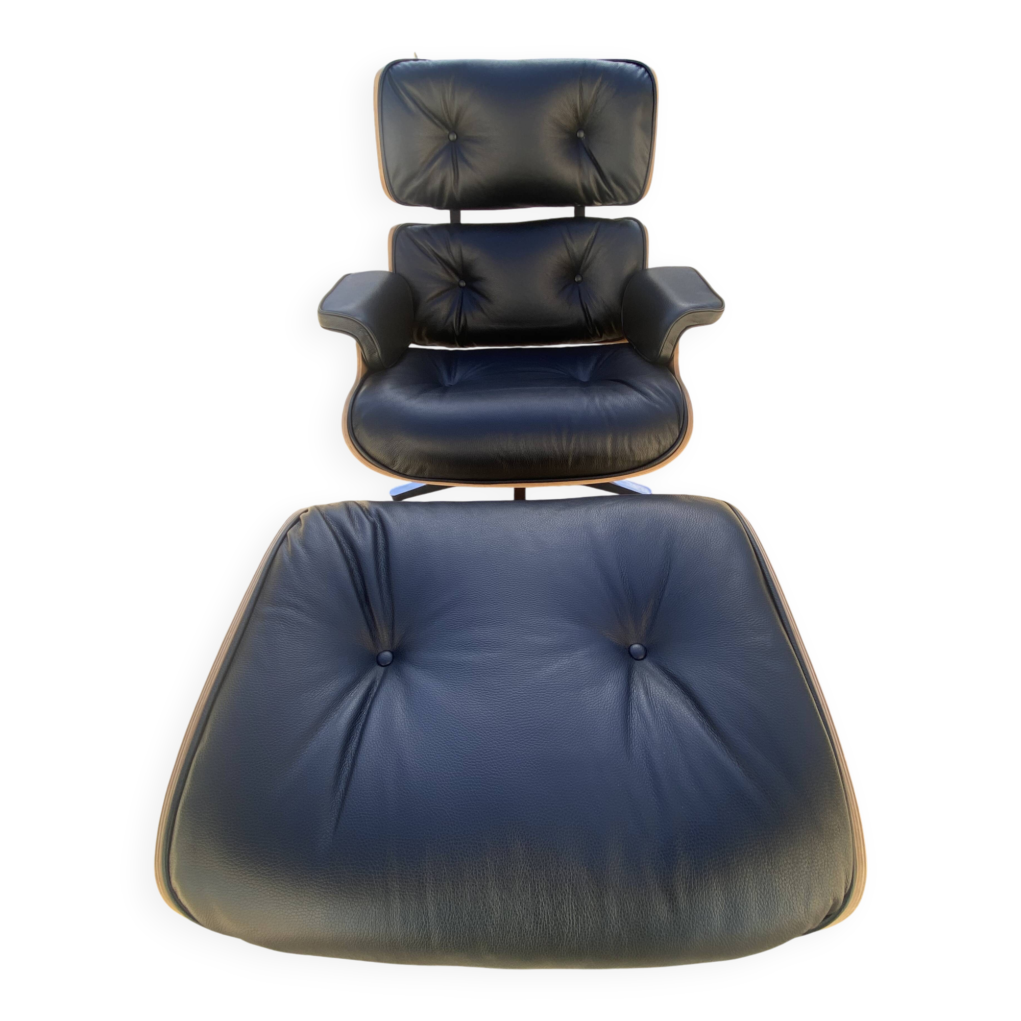 Fauteuil et Ottoman Charles Eames noir, Herman Miller, 2010
