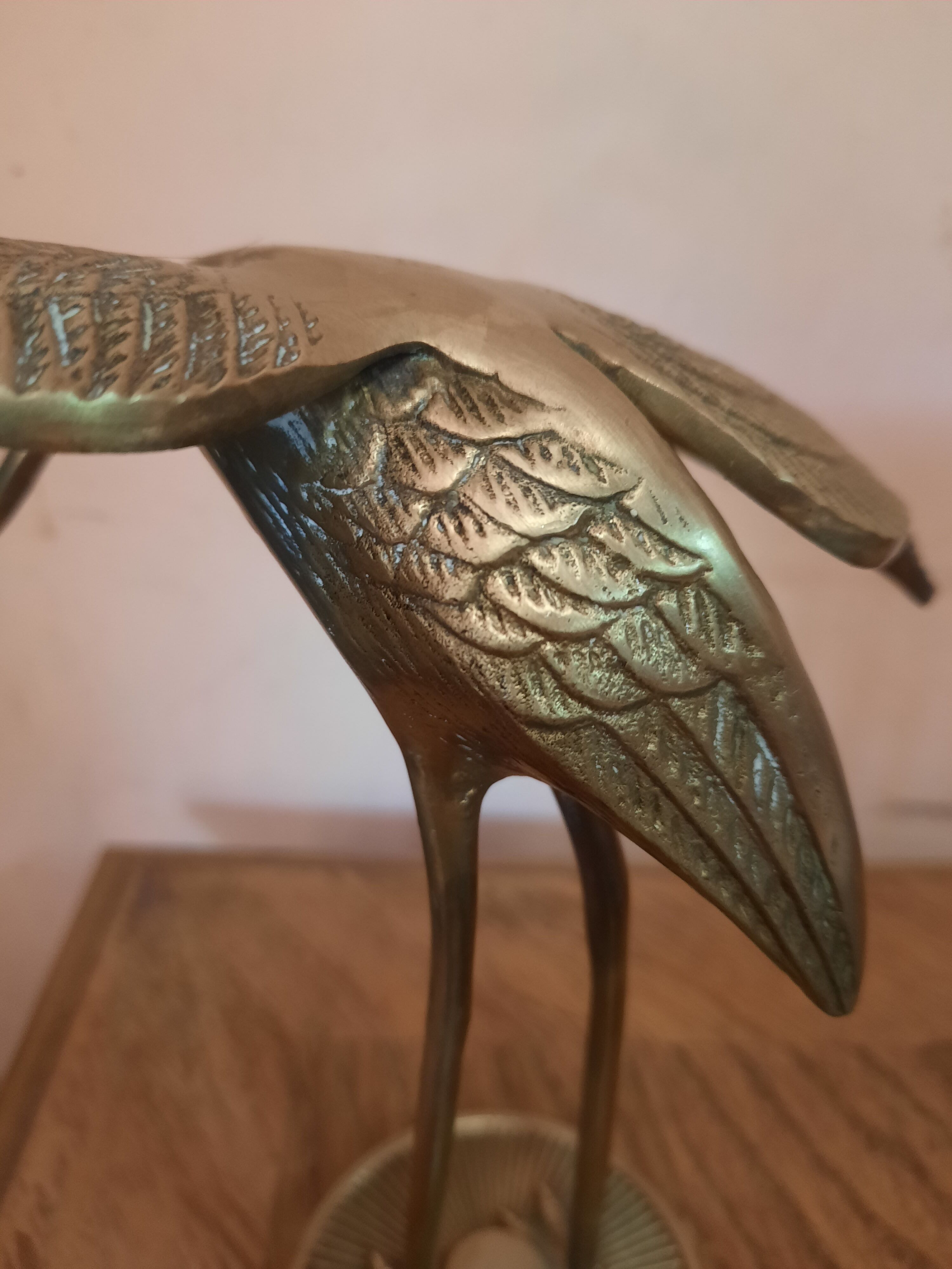 Vintage brass heron