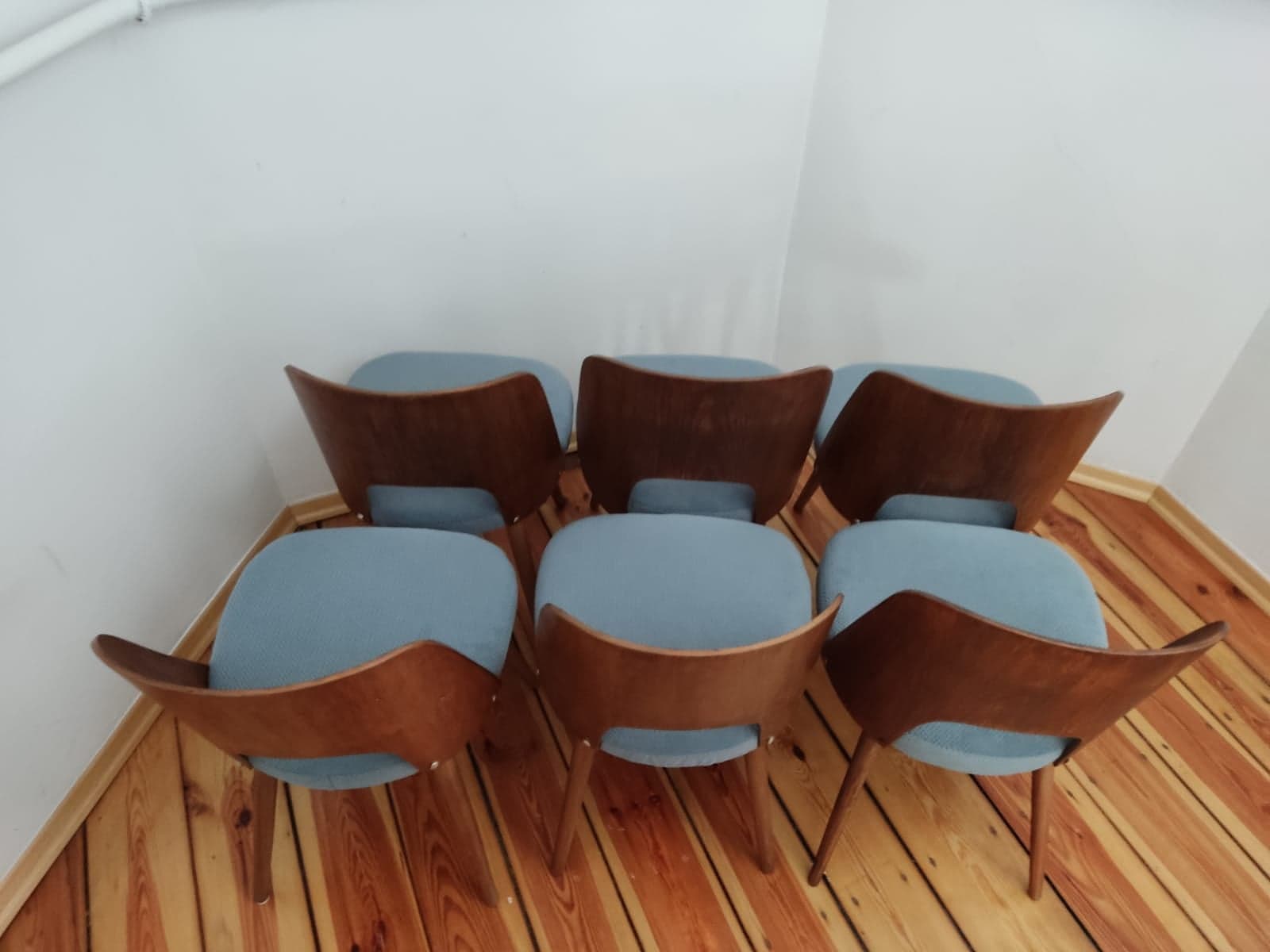 Mid-Century Set of dining 6 chairs Tatra O.Haerdtl, 60s Czechoslovakia