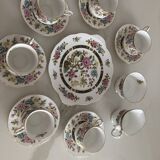Tea set (6 cups and saucers, a large plate, a milk jug and a sugar jug)