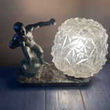 Marble table lamp, boxing, 1930s