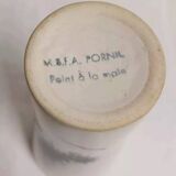 8 Vintage France Hand Painted Ceramic Cups