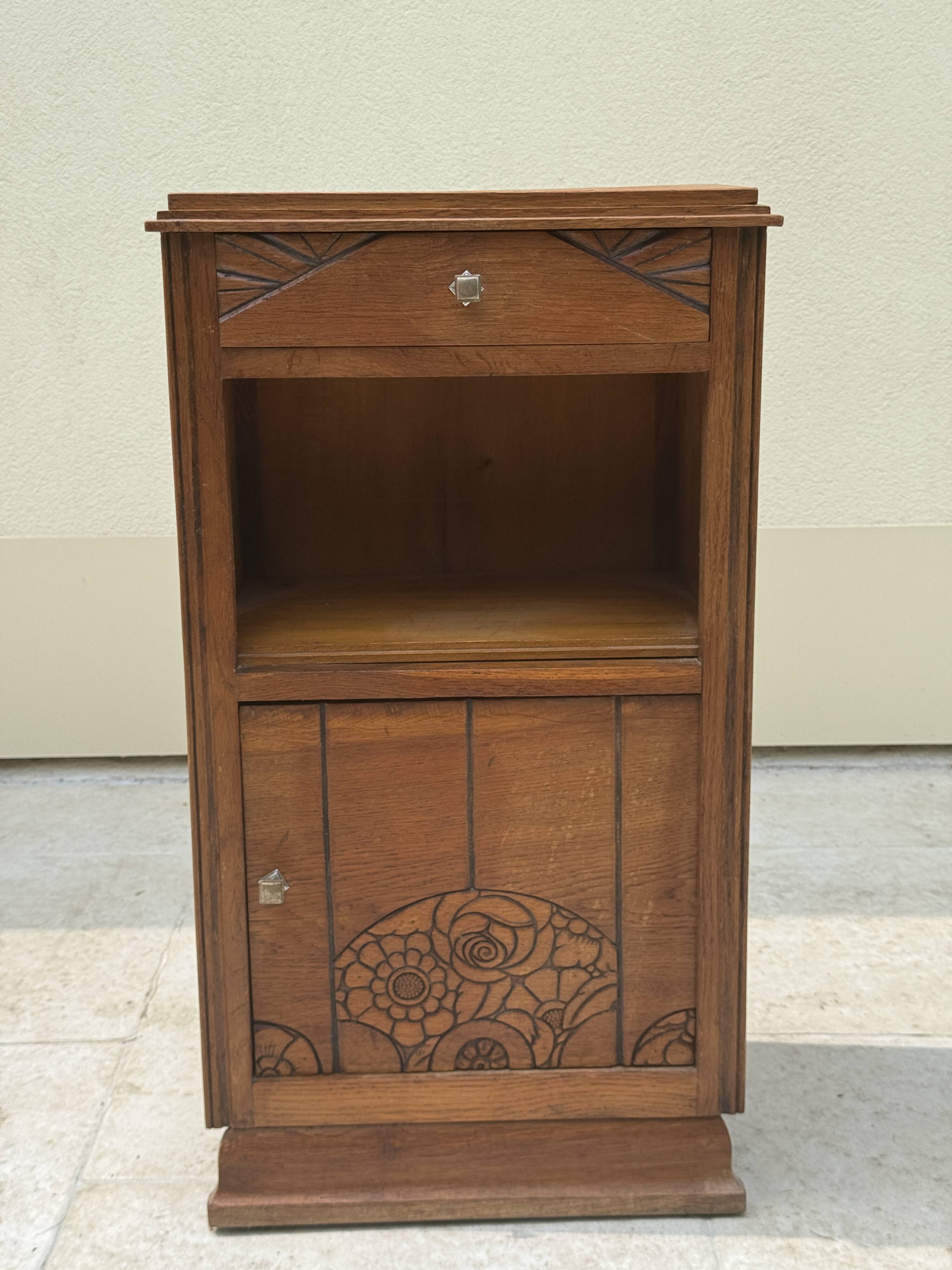 Art Deco bedside or jam cabinet H77.5