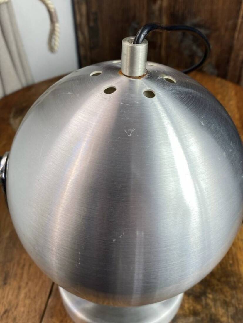 Eye Ball brushed aluminium Space Age lamp or wall light