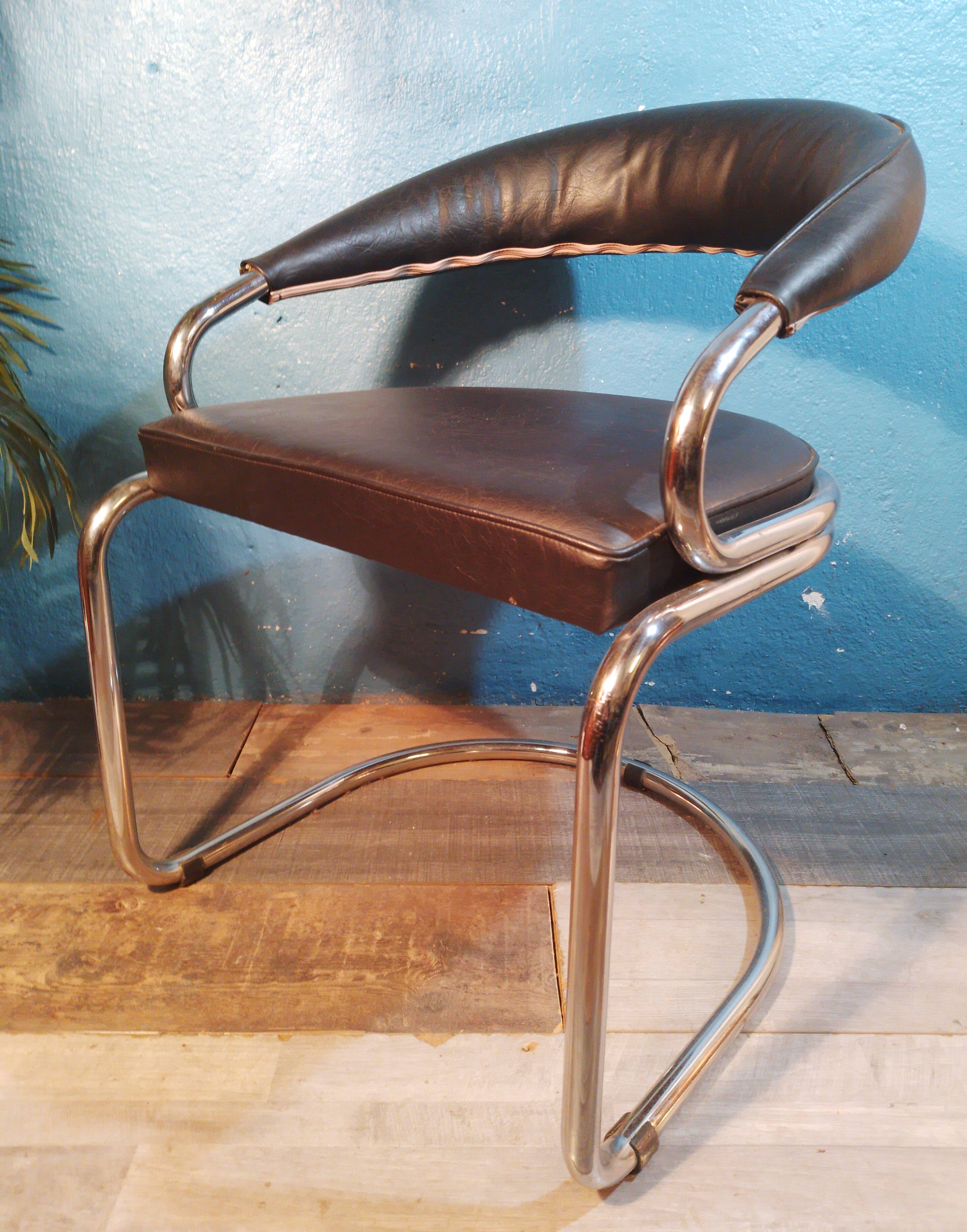 Fauteuil cuir Giotto Stoppino 1970s
