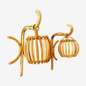 Rattan sconce