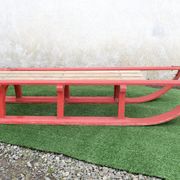 Vintage two-seater luge oak wood 1930s 106 cm