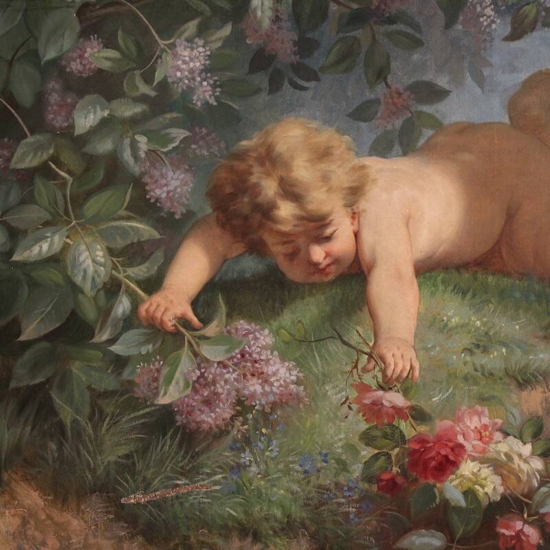 Italian painting Spring from 19th century