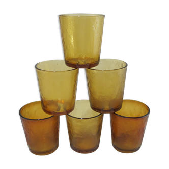 Lot de 6 verres ambrés