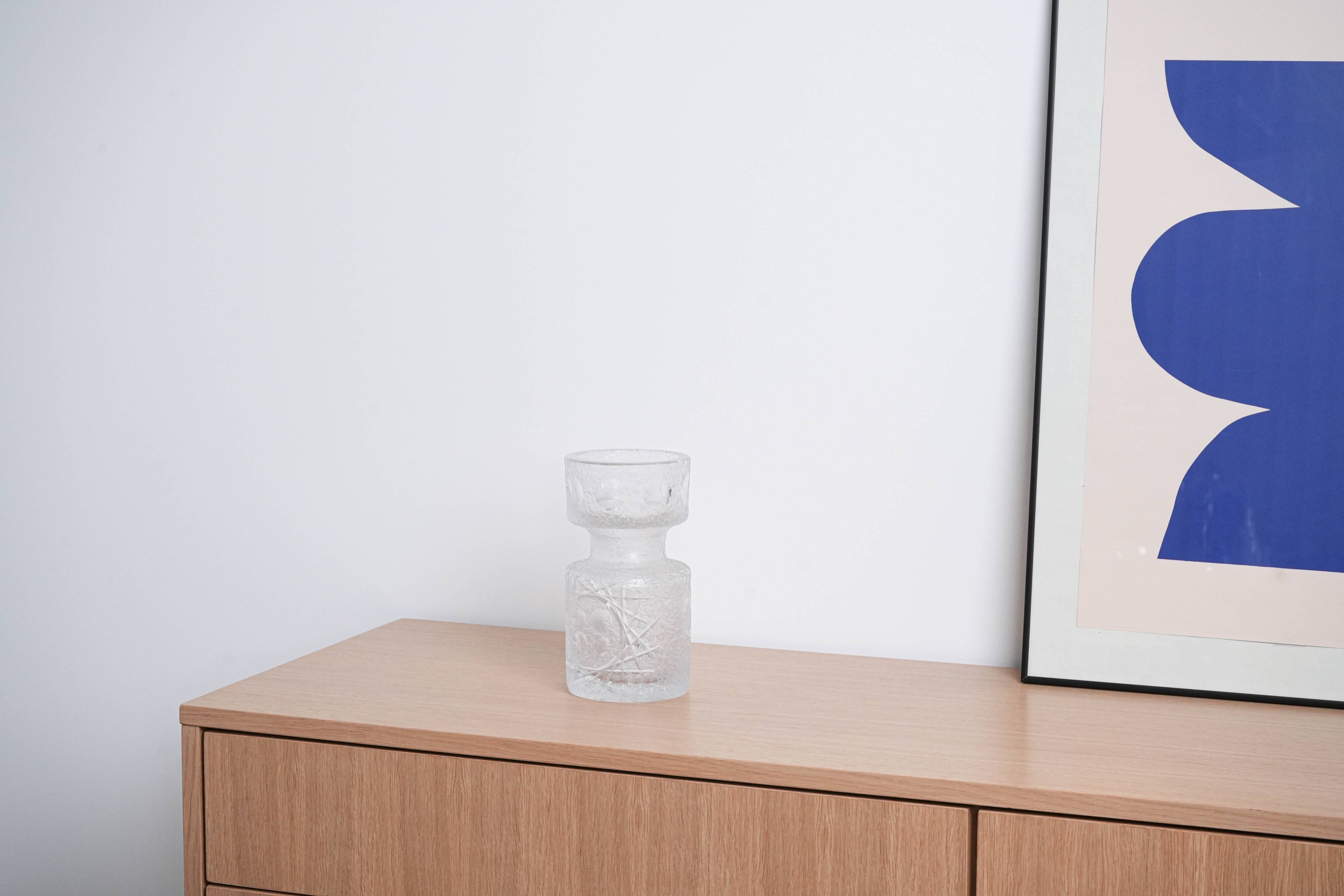 Glass vase, Scandinavian design, 1960s, manufactured in Denmark