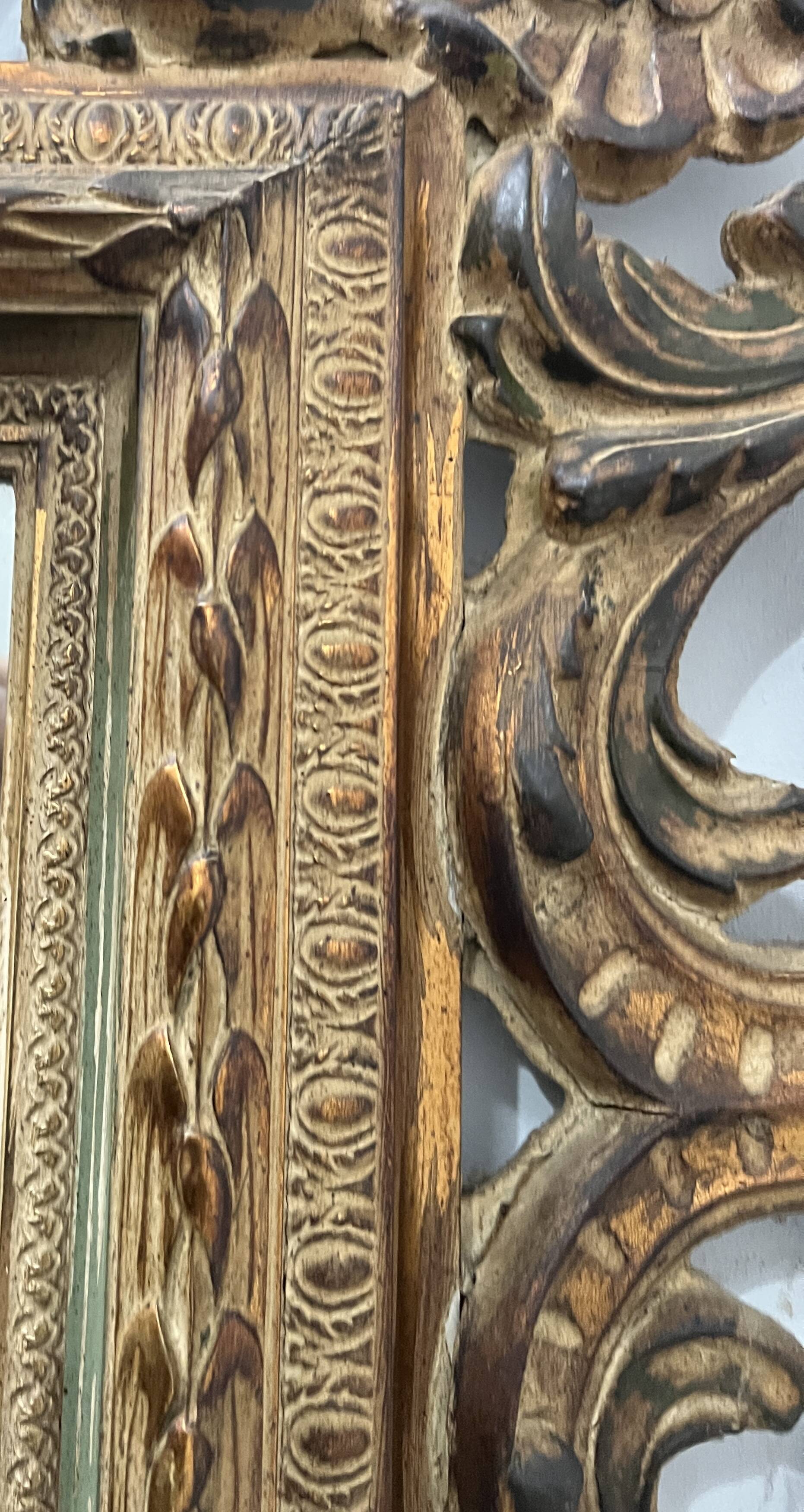 Napoleon III style mirror in carved wood, 20th century.
