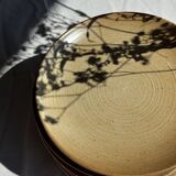 Lot de 12 assiettes à dessert en grès Village France