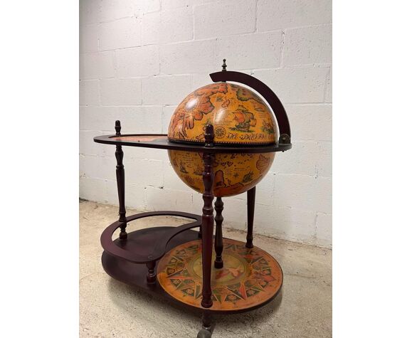 Globe bar vintage, chariot de bar