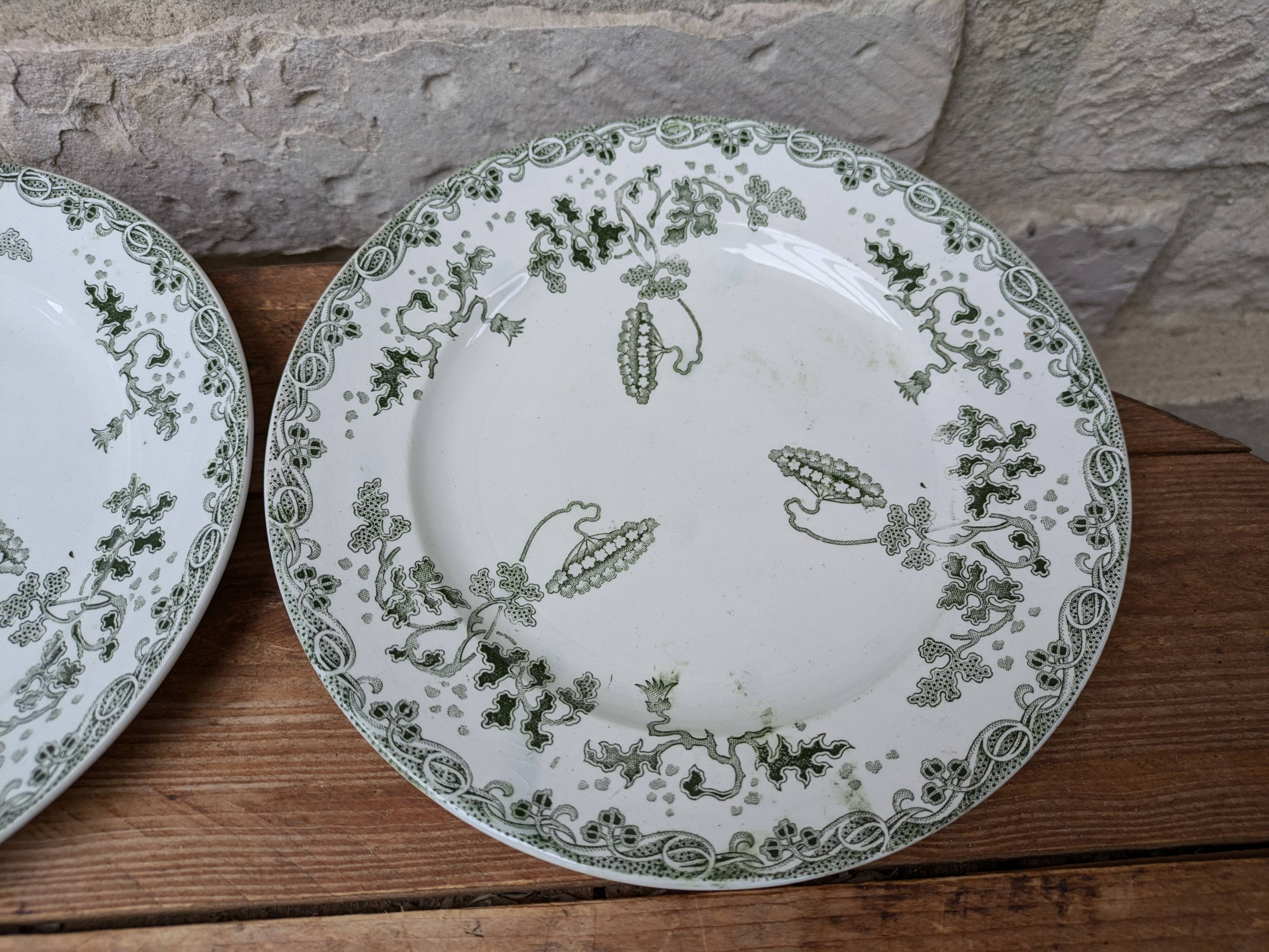Set of 2 small ironstone plates Saint Amand and Hamage Modern Style model
