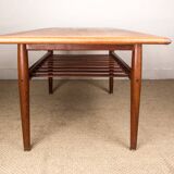 Large Danish teak coffee table, two levels, by Grete Jalk for Glostrup Mobelfabrik.