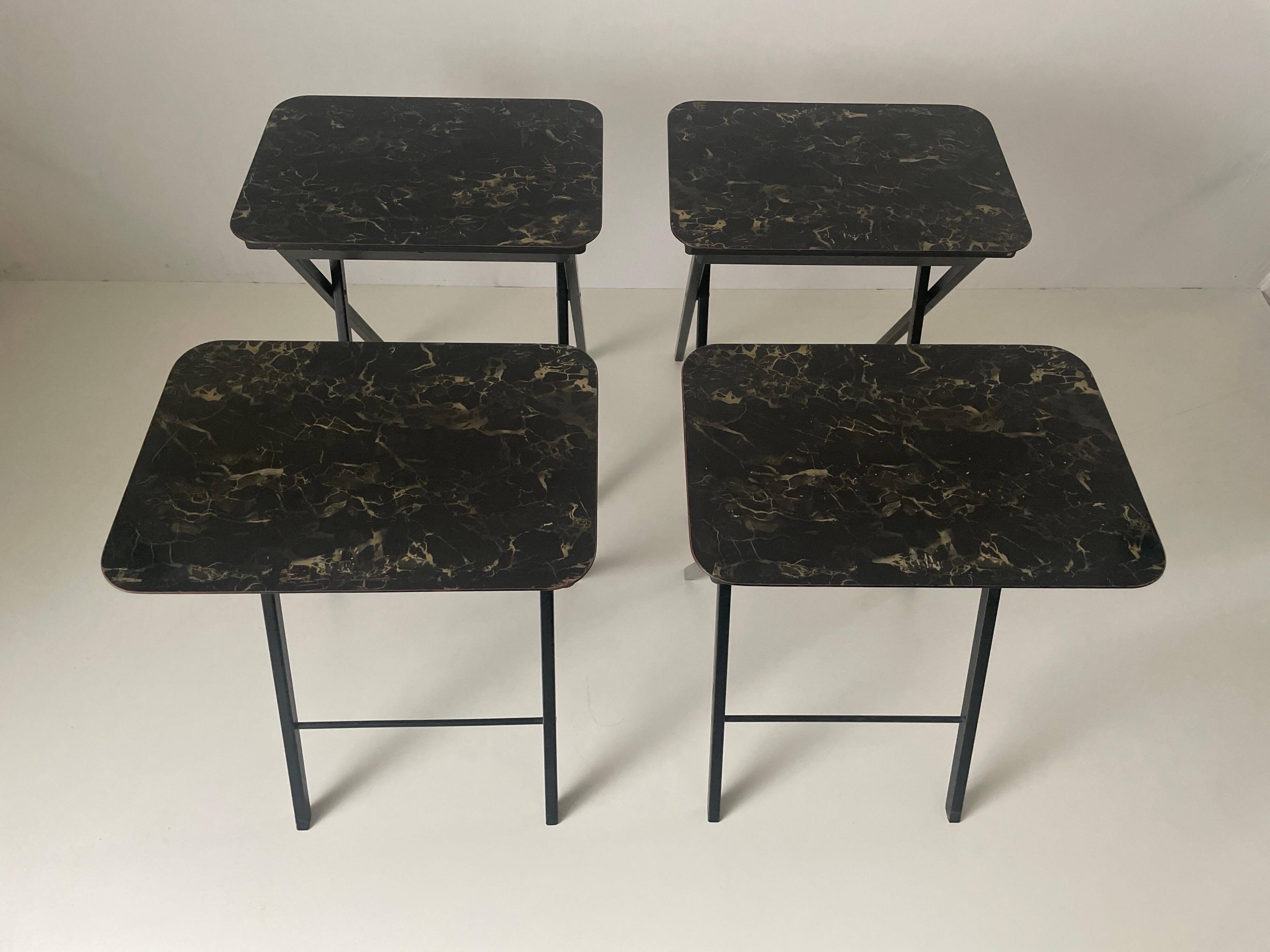 Set of 4 service tables by Artex-Green Corp, 1960s, USA