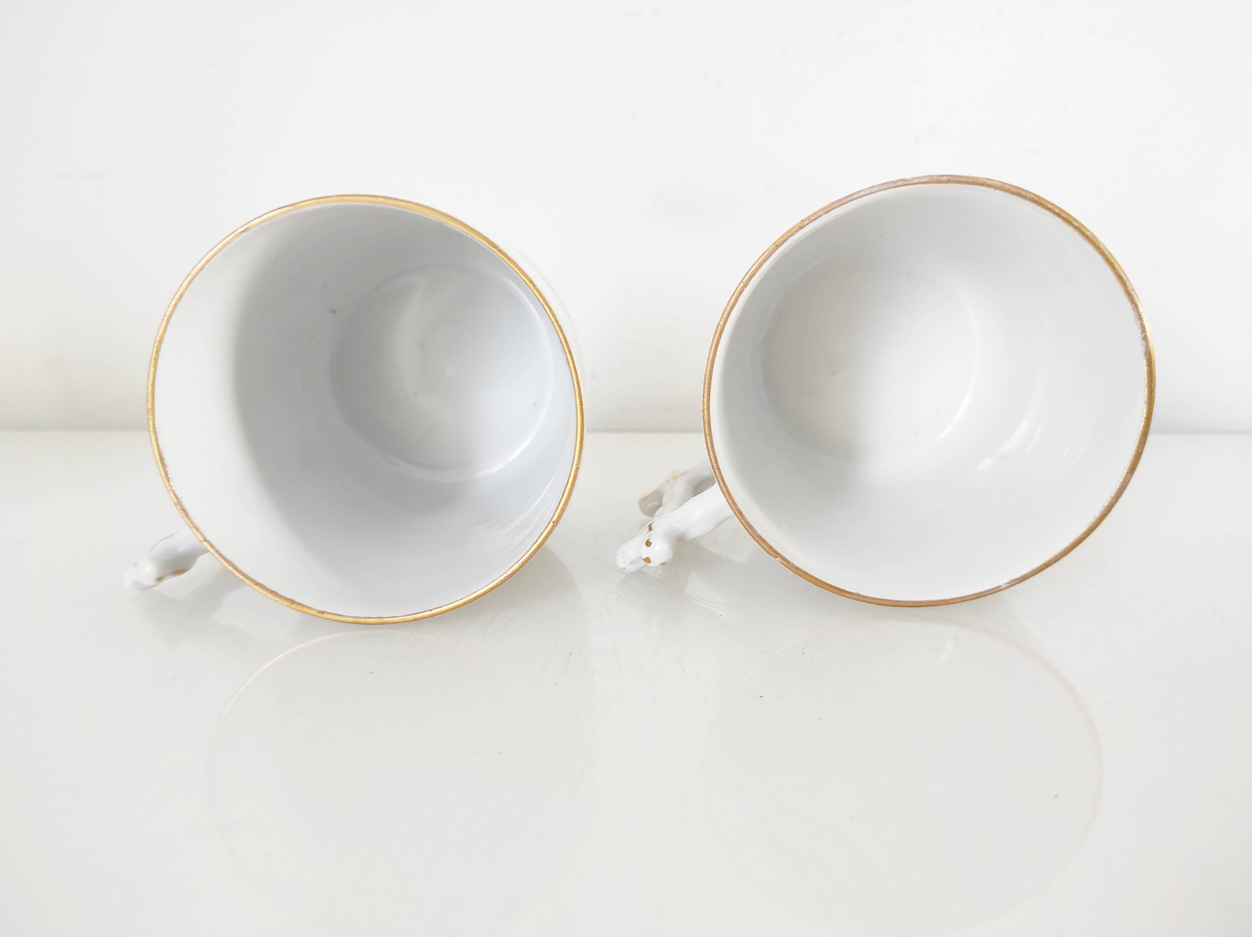 Porcelain coffee service for 8 people with bamboo handles.