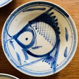 Earthenware plates with carp pattern