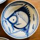 Earthenware plates with carp pattern