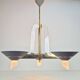 Vintage French Brass Acrylic Chandelier, 1970s