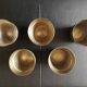 Set of 5 art-deco liquor cups in silver metal