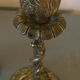 Pair of candlesticks with naturalistic decorations (gothic art nouveau) snake, salamander