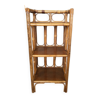 Bamboo and rattan shelf, 60s, vintage