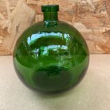 Antique Vintage Green Glass Dame Jeanne Float Ball Bottle