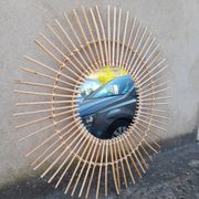 Miroir en rotin vintage -91cm