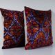 Set of 2 vintage velvet cushion covers 51x51 cm