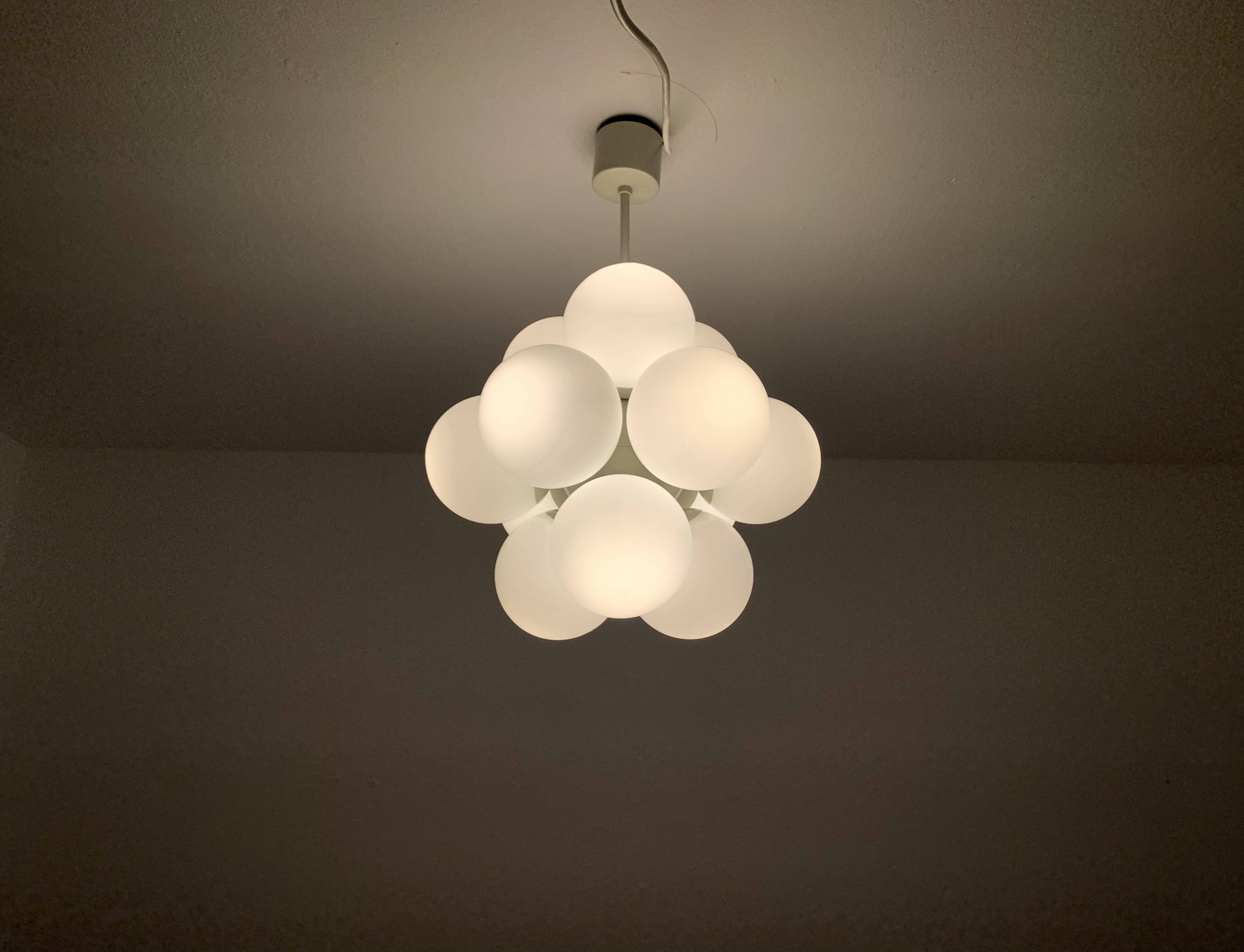 Opaline Sputnik Chandelier by Kaiser Leuchten