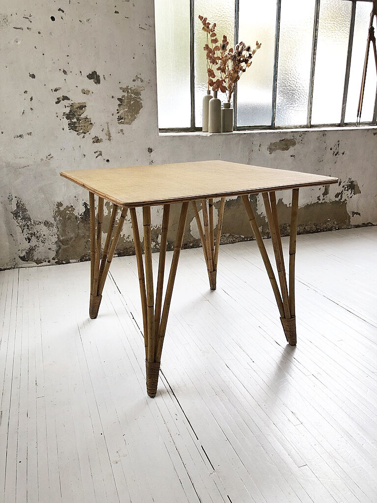 Vintage rattan meal table