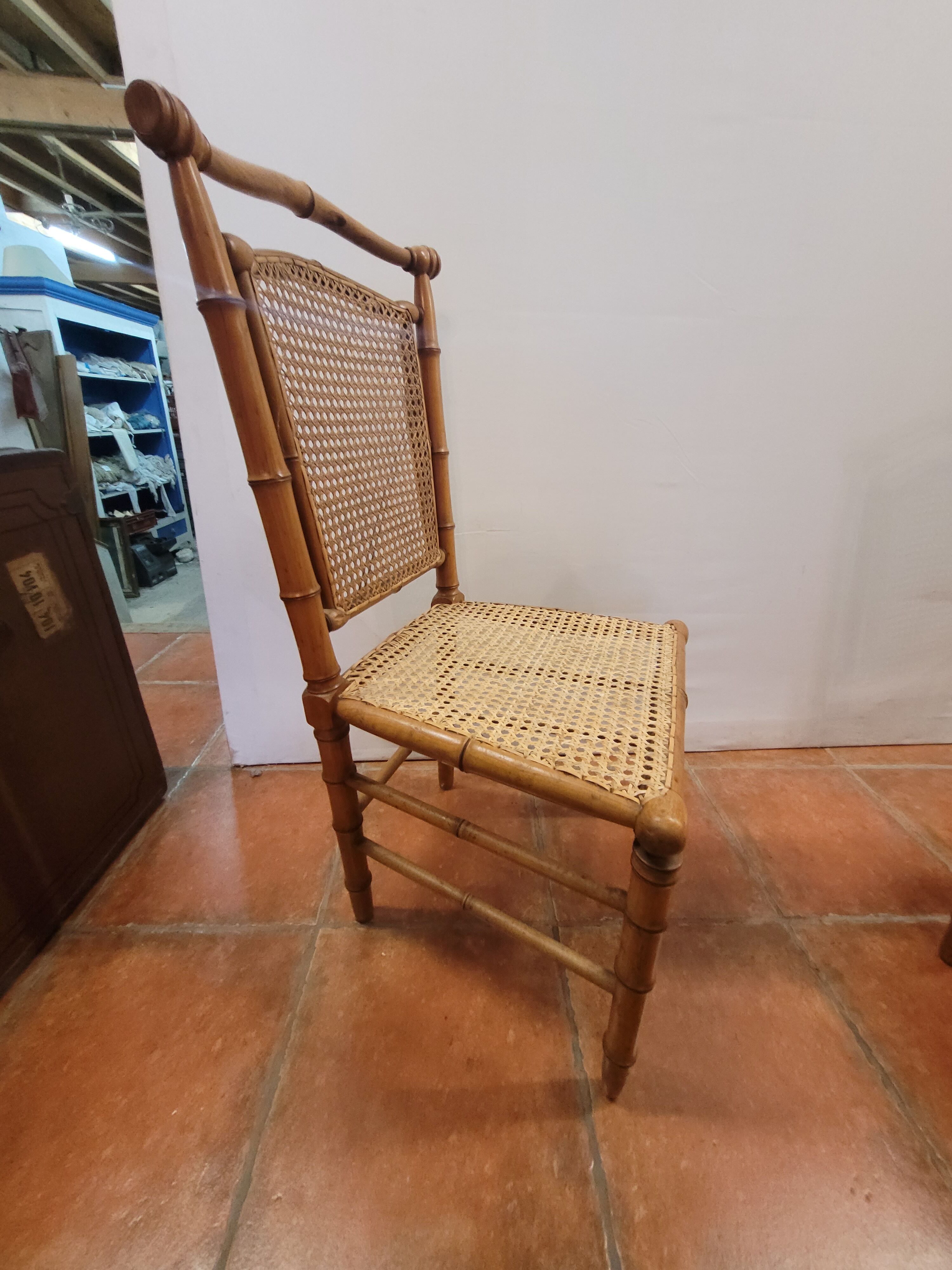 Chaise enfant bois bambou en merisier