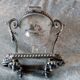 Old mustard maker in silver metal and crystal sign armand frenais